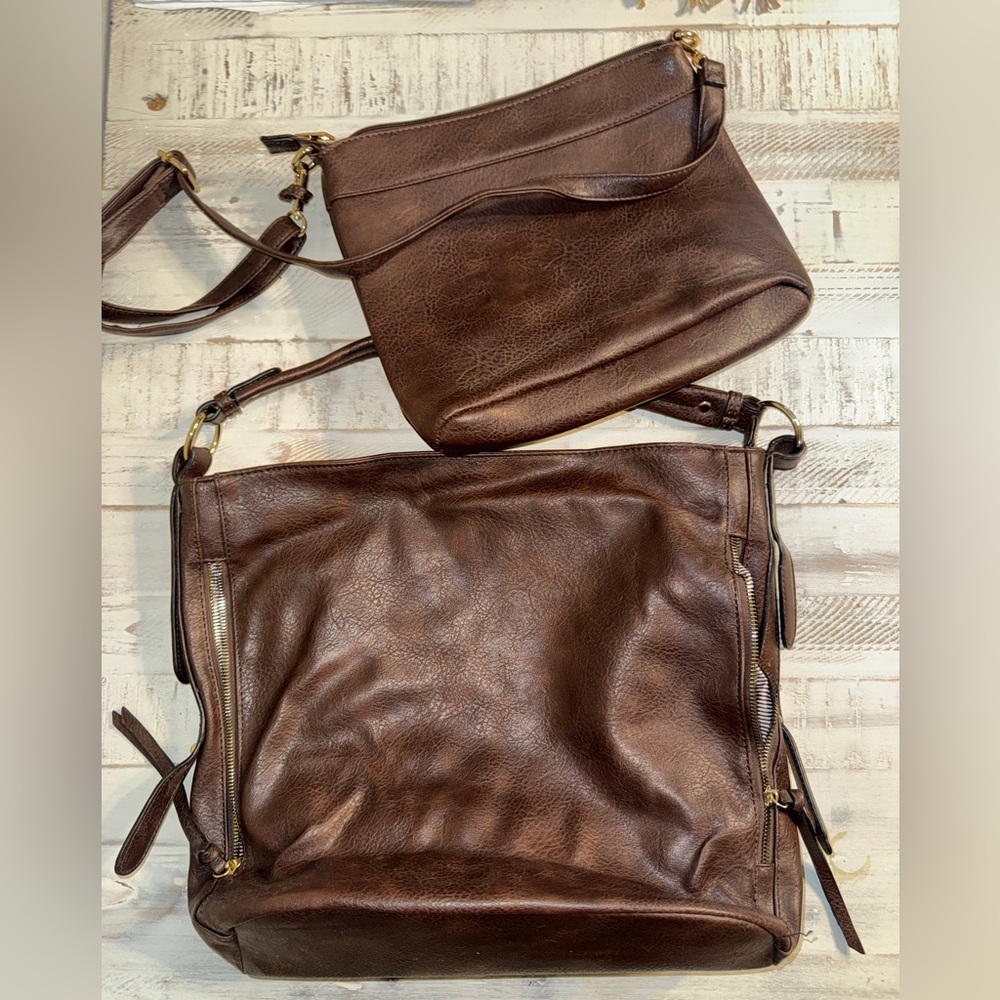 Elegant Brown faux Leather Women's Bag